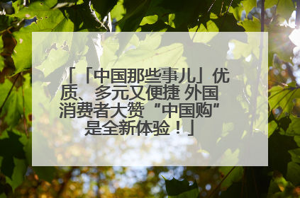 「中国那些事儿」优质、多元又便捷 外国消费者大赞“中国购”是全新体验！