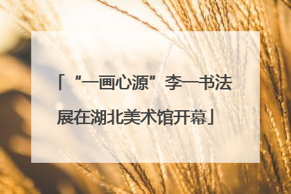 “一画心源”李一书法展在湖北美术馆开幕