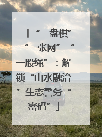 “一盘棋”“一张网”“一股绳”：解锁“山水融治”生态警务“密码”