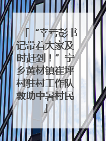 “幸亏彭书记带着大家及时赶到！”宁乡黄材镇崔坪村驻村工作队救助中暑村民