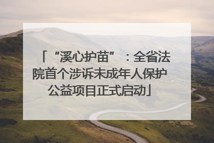 “溪心护苗”：全省法院首个涉诉未成年人保护公益项目正式启动