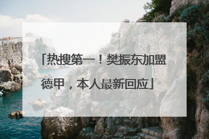 热搜第一！樊振东加盟德甲，本人最新回应