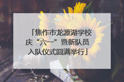 焦作市龙源湖学校庆“六一”暨新队员入队仪式圆满举行
