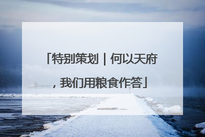 特别策划｜何以天府，我们用粮食作答