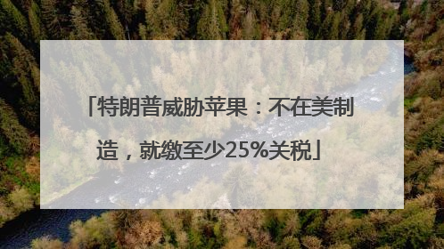 特朗普威胁苹果：不在美制造，就缴至少25%关税