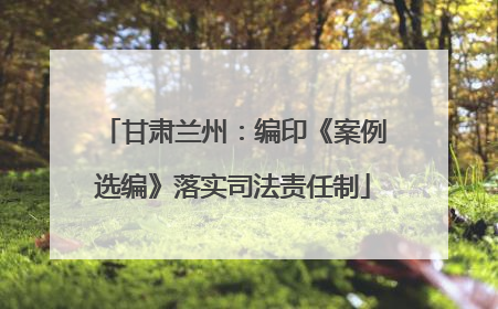 甘肃兰州：编印《案例选编》落实司法责任制