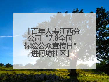 百年人寿江西分公司“7.8全国保险公众宣传日”进何坊社区