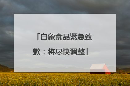 白象食品紧急致歉：将尽快调整