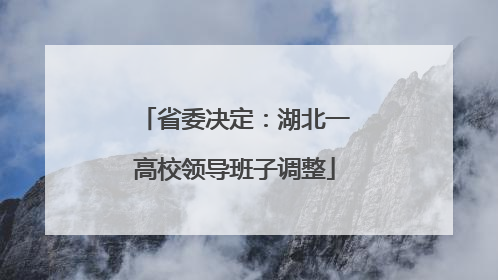 省委决定：湖北一高校领导班子调整