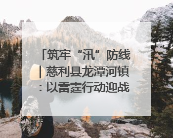 筑牢“汛”防线｜慈利县龙潭河镇：以雷霆行动迎战暴雨洪峰