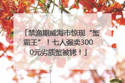 禁渔期威海市惊现“蟹霸王”！七人强卖3000元劣质蟹被铐！