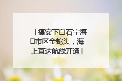 福安下白石宁海⇆市区金蛇头，海上直达航线开通