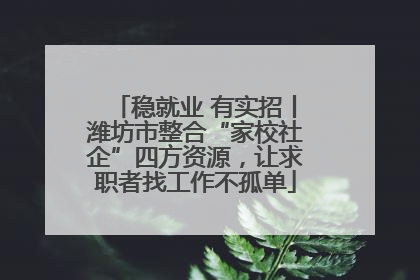 稳就业 有实招丨潍坊市整合“家校社企”四方资源，让求职者找工作不孤单