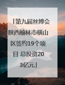 第九届丝博会陕西榆林市横山区签约19个项目 总投资203亿元