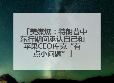 美媒爆：特朗普中东行期间承认自己和苹果CEO库克“有点小问题”