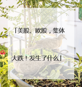 美股、欧股，集体大跌！发生了什么