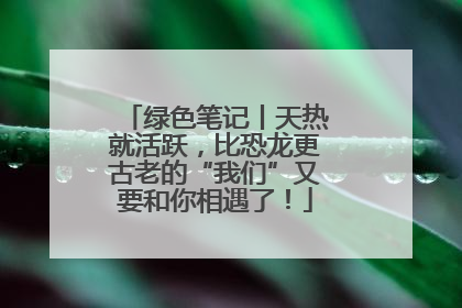 绿色笔记丨天热就活跃，比恐龙更古老的“我们”又要和你相遇了！