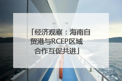 经济观察：海南自贸港与RCEP区域合作互促共进
