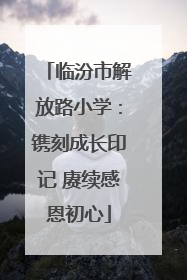 临汾市解放路小学：镌刻成长印记 赓续感恩初心