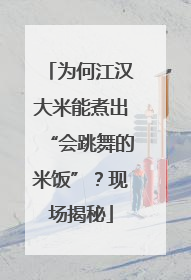 为何江汉大米能煮出“会跳舞的米饭”？现场揭秘