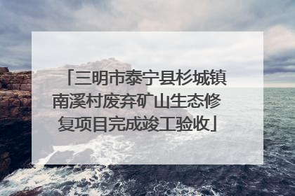 三明市泰宁县杉城镇南溪村废弃矿山生态修复项目完成竣工验收