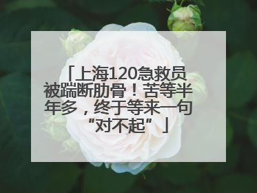 上海120急救员被踹断肋骨！苦等半年多，终于等来一句“对不起”