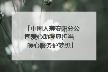 中国人寿安阳分公司爱心助考显担当 暖心服务护梦想