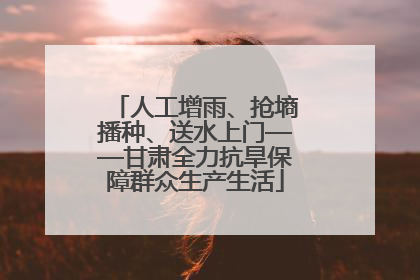 人工增雨、抢墒播种、送水上门——甘肃全力抗旱保障群众生产生活