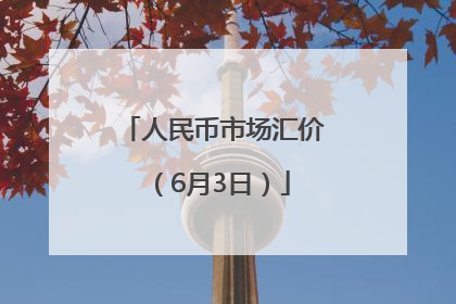 人民币市场汇价（6月3日）