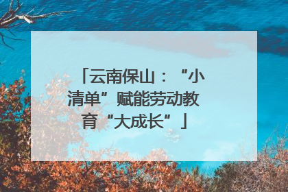 云南保山：“小清单”赋能劳动教育“大成长”