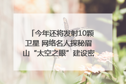 今年还将发射10颗卫星 网络名人探秘眉山“太空之眼”建设密码｜网络名人四川行