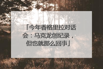 今年香格里拉对话会：马克龙创纪录，但也就那么回事