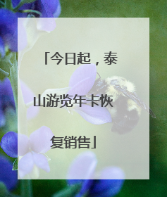 今日起，泰山游览年卡恢复销售