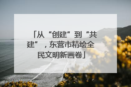 从“创建”到“共建”，东营市精绘全民文明新画卷