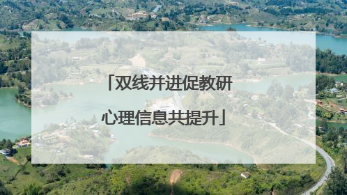 双线并进促教研 心理信息共提升