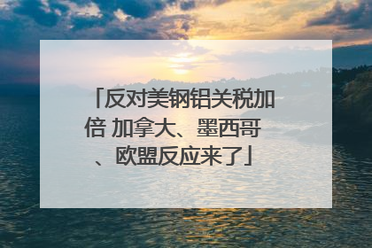 反对美钢铝关税加倍 加拿大、墨西哥、欧盟反应来了