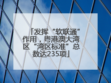 发挥“软联通”作用，粤港澳大湾区“湾区标准”总数达235项