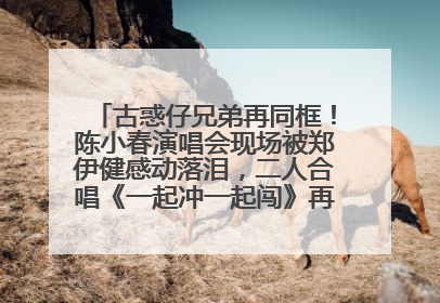 古惑仔兄弟再同框！陈小春演唱会现场被郑伊健感动落泪，二人合唱《一起冲一起闯》再现青春回忆