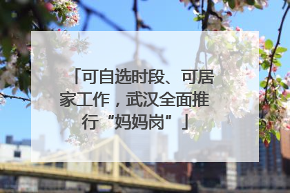 可自选时段、可居家工作，武汉全面推行“妈妈岗”