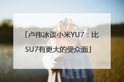 卢伟冰谈小米YU7：比SU7有更大的受众面
