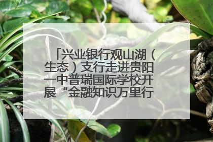 兴业银行观山湖（生态）支行走进贵阳一中普瑞国际学校开展“金融知识万里行”宣传活动