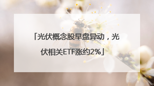光伏概念股早盘异动，光伏相关ETF涨约2%