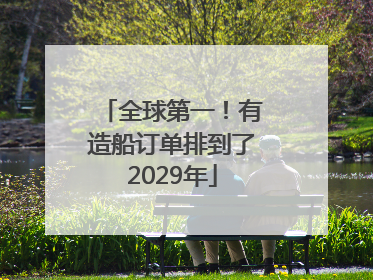 全球第一！有造船订单排到了2029年