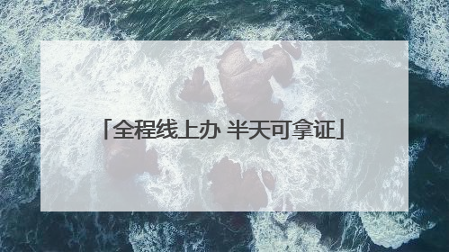 全程线上办 半天可拿证