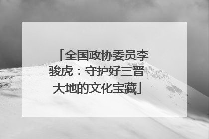 全国政协委员李骏虎：守护好三晋大地的文化宝藏