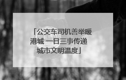 公交车司机善举暖港城 一日三事传递城市文明温度