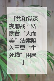 共和党深夜鏖战：特朗普“大而美”法案陷入三票“生死线”困局