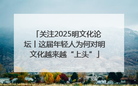 关注2025明文化论坛丨这届年轻人为何对明文化越来越“上头”