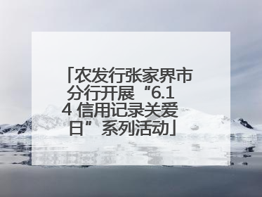 农发行张家界市分行开展“6.14 信用记录关爱日”系列活动