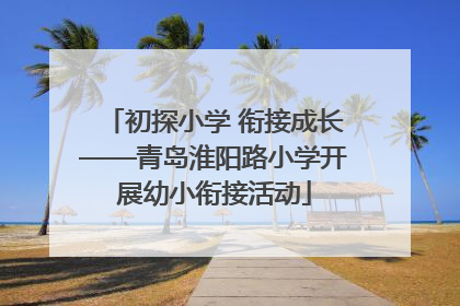 初探小学 衔接成长——青岛淮阳路小学开展幼小衔接活动